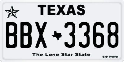 TX license plate BBX3368