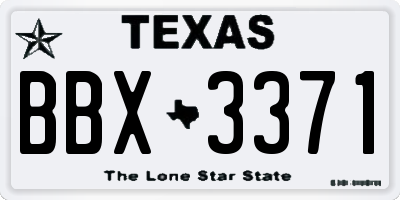 TX license plate BBX3371