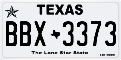 TX license plate BBX3373