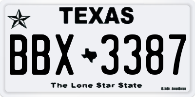 TX license plate BBX3387
