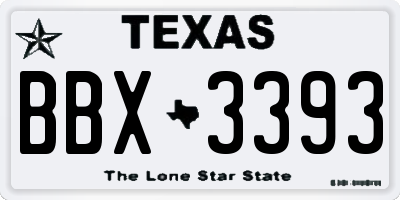 TX license plate BBX3393