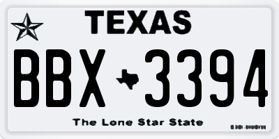 TX license plate BBX3394