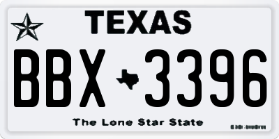 TX license plate BBX3396