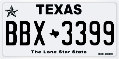 TX license plate BBX3399