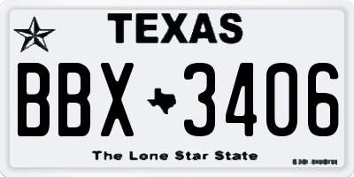 TX license plate BBX3406