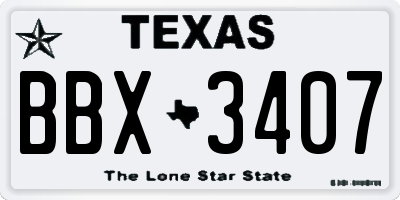 TX license plate BBX3407