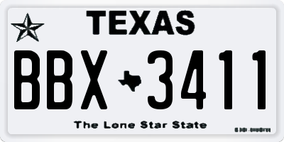 TX license plate BBX3411