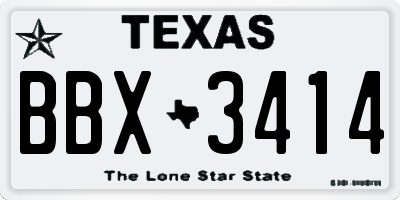 TX license plate BBX3414