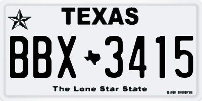 TX license plate BBX3415