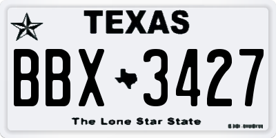 TX license plate BBX3427