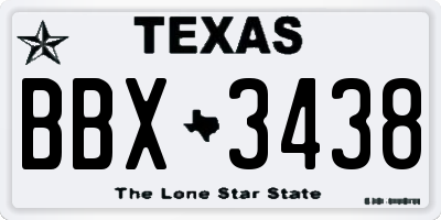 TX license plate BBX3438