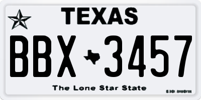 TX license plate BBX3457