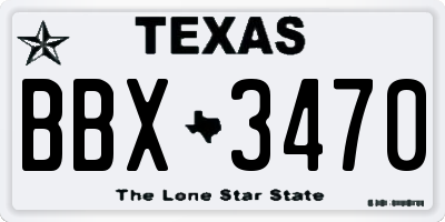 TX license plate BBX3470