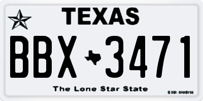 TX license plate BBX3471