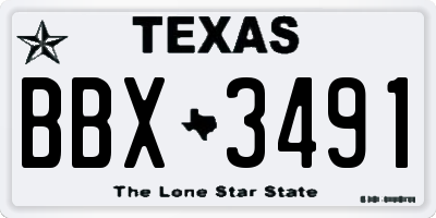 TX license plate BBX3491