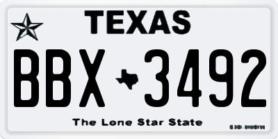 TX license plate BBX3492