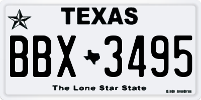 TX license plate BBX3495