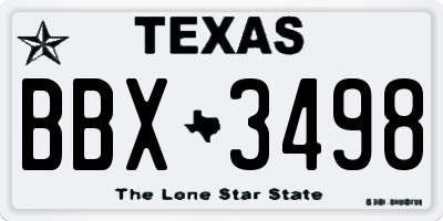 TX license plate BBX3498
