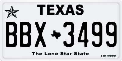 TX license plate BBX3499