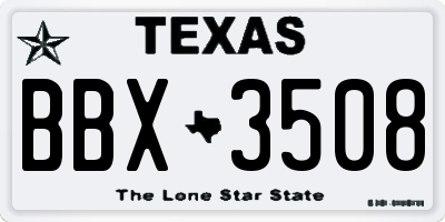 TX license plate BBX3508
