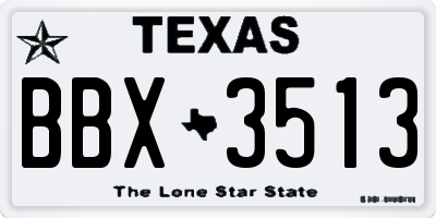 TX license plate BBX3513
