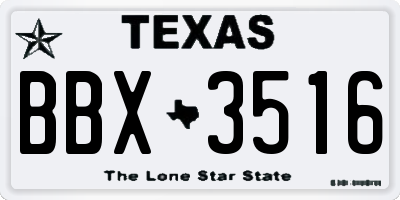 TX license plate BBX3516