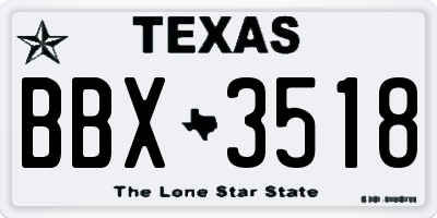 TX license plate BBX3518