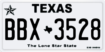 TX license plate BBX3528