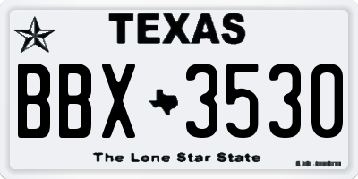 TX license plate BBX3530