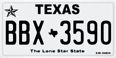 TX license plate BBX3590