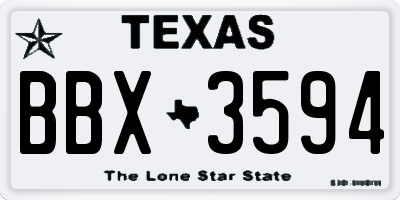 TX license plate BBX3594