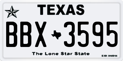 TX license plate BBX3595