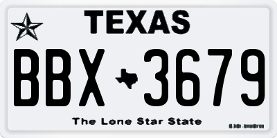 TX license plate BBX3679