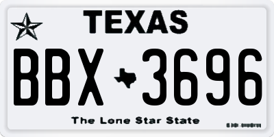 TX license plate BBX3696