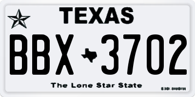 TX license plate BBX3702