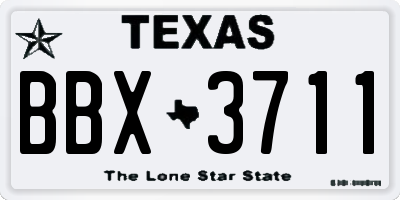 TX license plate BBX3711
