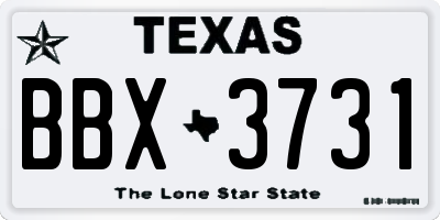 TX license plate BBX3731