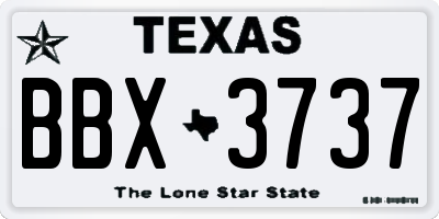 TX license plate BBX3737