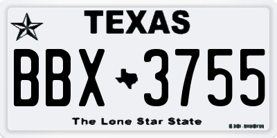 TX license plate BBX3755