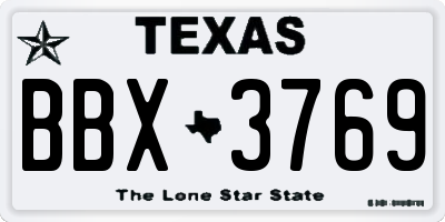 TX license plate BBX3769