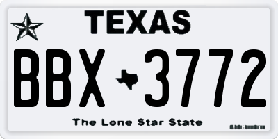 TX license plate BBX3772