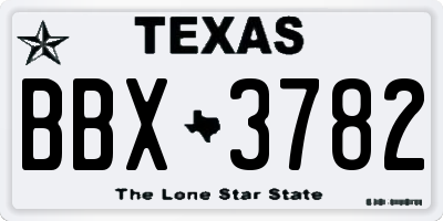 TX license plate BBX3782