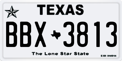 TX license plate BBX3813