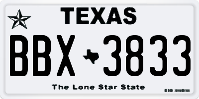 TX license plate BBX3833