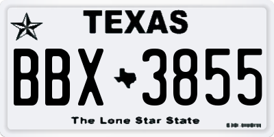 TX license plate BBX3855