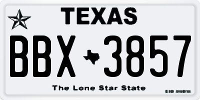 TX license plate BBX3857