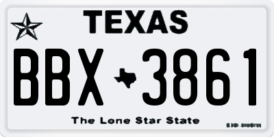 TX license plate BBX3861