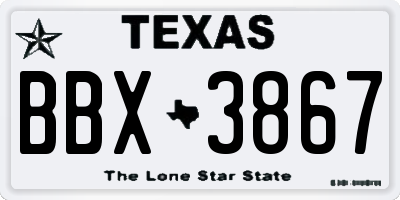 TX license plate BBX3867