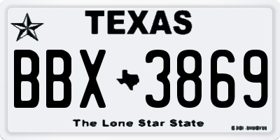 TX license plate BBX3869