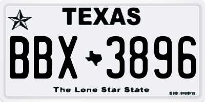 TX license plate BBX3896